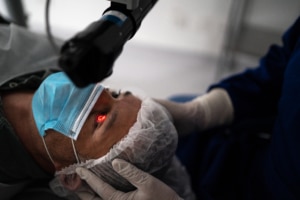 Patient getting cataract surgery