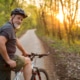 Senior man on his mountain bike outdoors